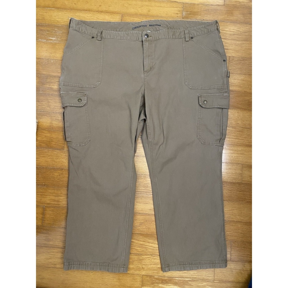 Duluth Trading Co. Women's Curvesetter Cargo Pants 28w X29 Plus Size Brown‎ 4x